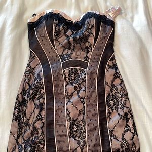 XS Black Lace & Light Pink BEBE Corset Dress